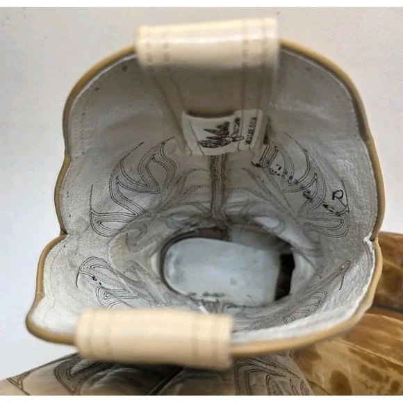 Womens Size 6 B Olathe Exotic Eel Skin Brown Leather Western Cowboy Boots - Picture 13 of 16